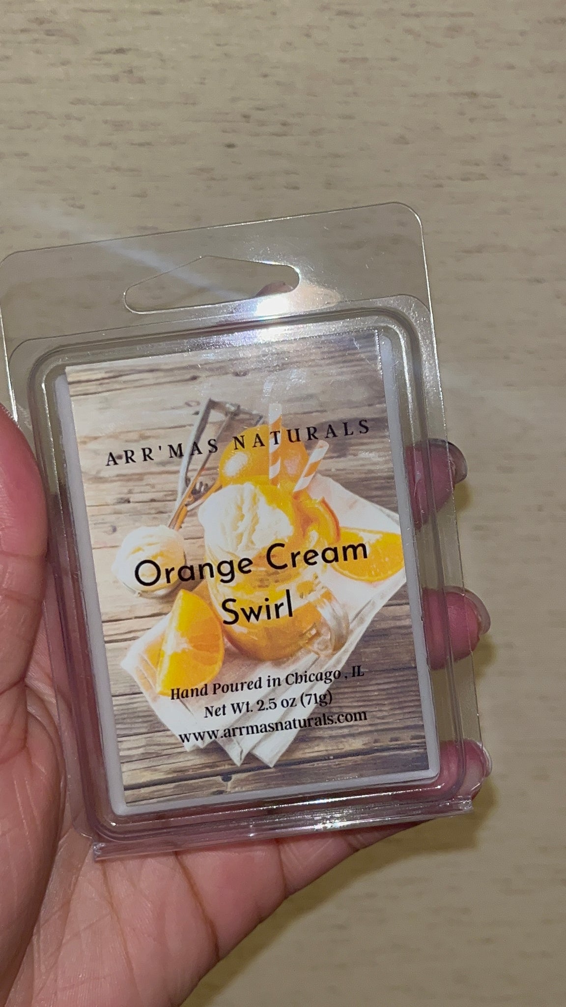 Orange Cream Swirl Wax Melt